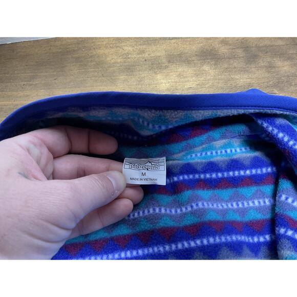 Patagonia Reversible Snap-T Glissade Pullover Harvest Moon Blue Sweatshirt - Picture 8 of 13